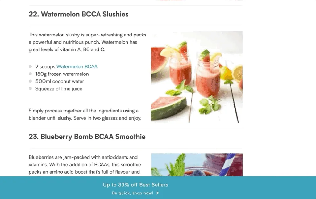 Products-in-blog example