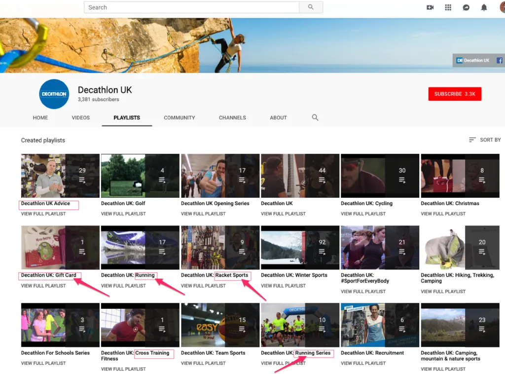 Decathlon YouTube channels