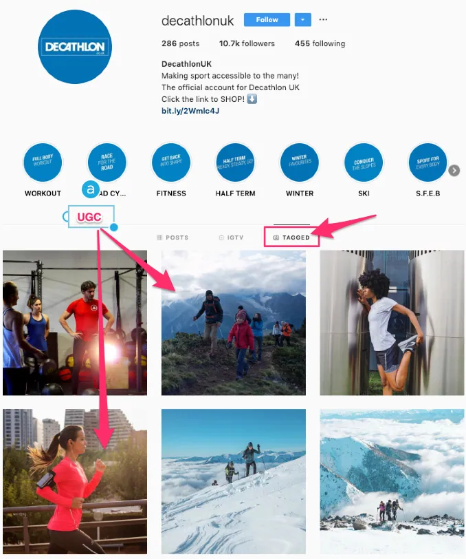 Decathlon UK Instagram account