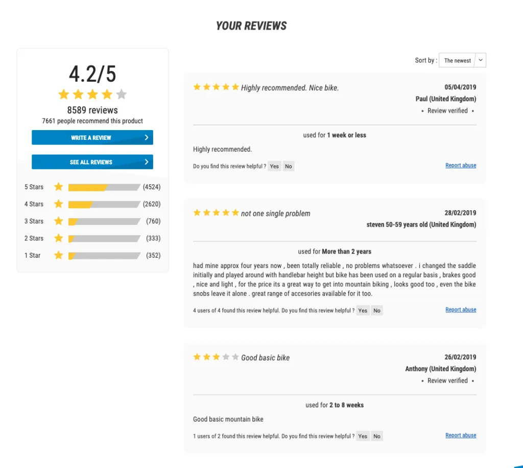 Decathlon customer reviews, Trustpilot
