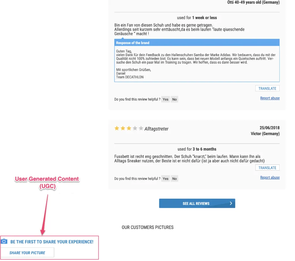 User-generated content opportunity
